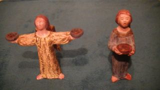 Zwei Alte Figuren,  Engel,  Antik,  Handarbeit,  Handbemalt Bild