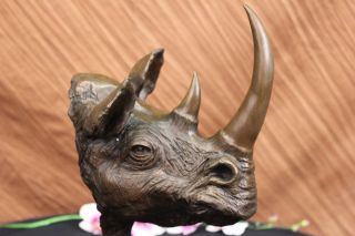 Figur Statue Weißes Nashorn Rhino Kunst Bronze Skulptur Dali Bild