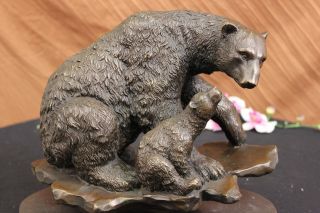 Bronze Skulptur Signiert Augustus Schwarzer Bär Groß Art Deco Figur Bild