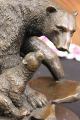 Bronze Skulptur Signiert Augustus Schwarzer Bär Groß Art Deco Figur Antike Bild 1