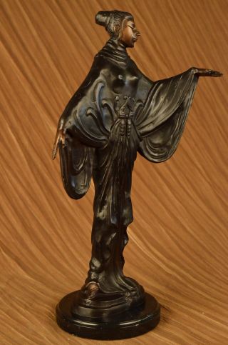 Bronze Skulptur Gegossen Art Nouveau Dekor Marmorsockel Figur Dekor Bild