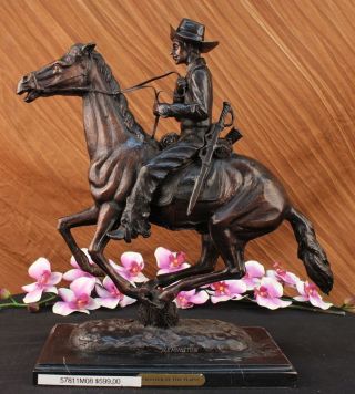 Deko Figur Trooper Der Ebenen Von Remington Bronze Skulptur Art Marmor Bild