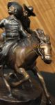 Bronze Skulptur Remington Verwundete Bunkie Western - Cowboy - Pferd Marmor Figurine Antike Bild 11