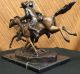 Bronze Skulptur Remington Verwundete Bunkie Western - Cowboy - Pferd Marmor Figurine Antike Bild 7