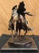 Bronze Skulptur Remington Verwundete Bunkie Western - Cowboy - Pferd Marmor Figurine Antike Bild 8