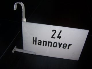 Altes Db 2 Seitiges Zuglaufschild Mit Haken 24 Hannover Eisenbahn Bahnschild Bild