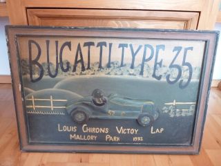 Altes Holzbild - Bugatti Type 35 Bild