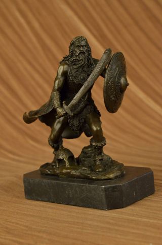 Bronze Figur Europäischer Krieger Skulptur Dekoration Bild