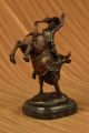 Frederic Remington Cowboy Bullenreiten Rodeo Bronzeskulptur Marmorsockel Antike Bild 5