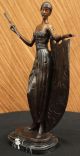 Verlorene Wachs Bronzeskulptur Frau Statue Art Nouveau Dekor Dekoration Antike Bild 3