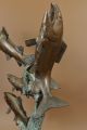 Bronze Skulptur Art Sammler Ausgabe Nummeriert Vier Forellen Fisch Antike Bild 4