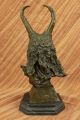 Signiert Milo Japanischen Viking Krieger Bronzeskulptur Marmorstatue Antike Bild 9