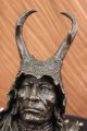 Signiert Milo Japanischen Viking Krieger Bronzeskulptur Marmorstatue Antike Bild 4