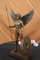 Signiert Moreau Amazonischer Krieger Bronzene Skulptur Figur Marmorfuß Ausverk Antike Bild 1