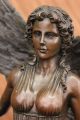 Signiert Moreau Amazonischer Krieger Bronzene Skulptur Figur Marmorfuß Ausverk Antike Bild 6