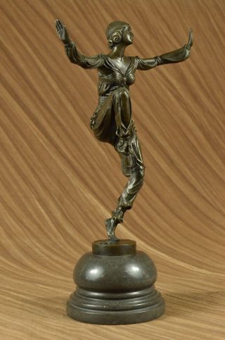 Signiert Kunst Deko Laurel Belly Tänzer Bronze Marmor Skulptur Figur Ausverkauf Bild