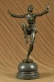 Signiert Kunst Deko Laurel Belly Tänzer Bronze Marmor Skulptur Figur Ausverkauf Antike Bild 1