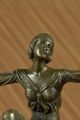 Signiert Kunst Deko Laurel Belly Tänzer Bronze Marmor Skulptur Figur Ausverkauf Antike Bild 6