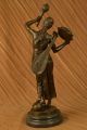 Österreichische Frau Mandolin Banjo Spielerin Musiker Bronze Vintage Skulptur Antike Bild 6