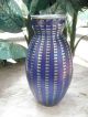 Lundberg Studio Vase Blue Zipped,  Chicago Art Glass Antike Bild 1