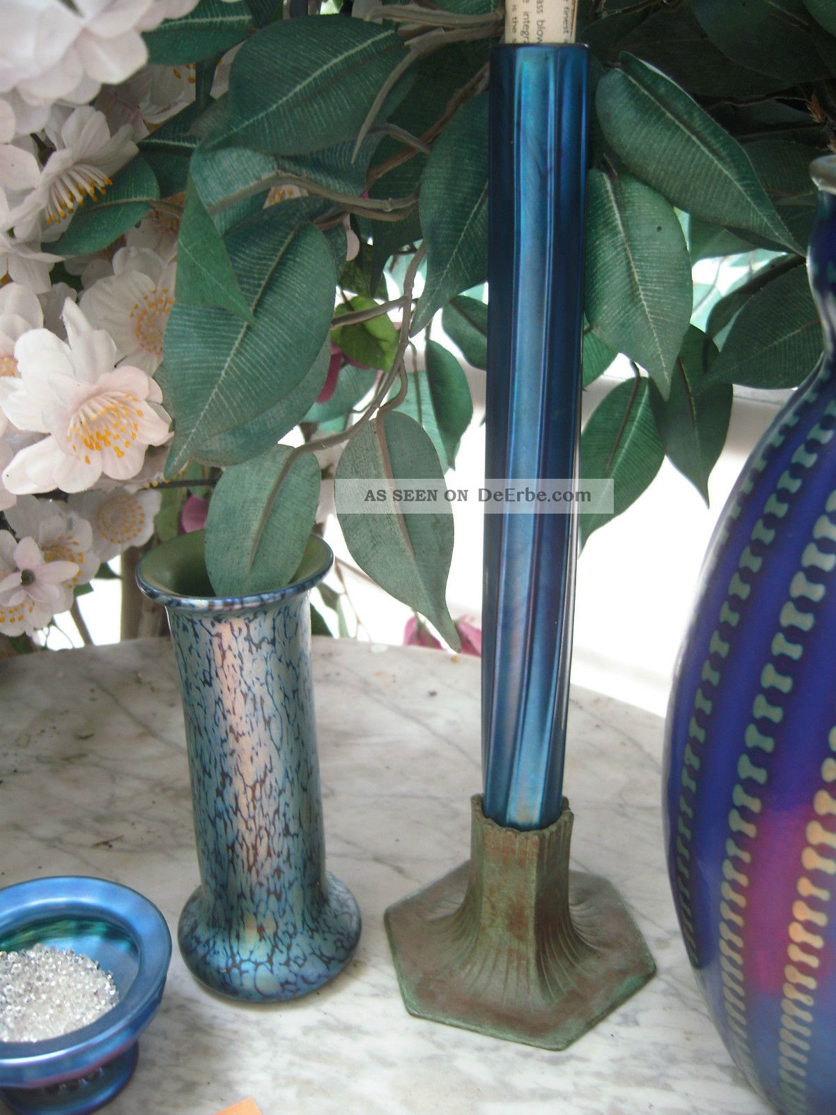 Lundberg Studio Vase Blue Zipped, Chicago Art Glass