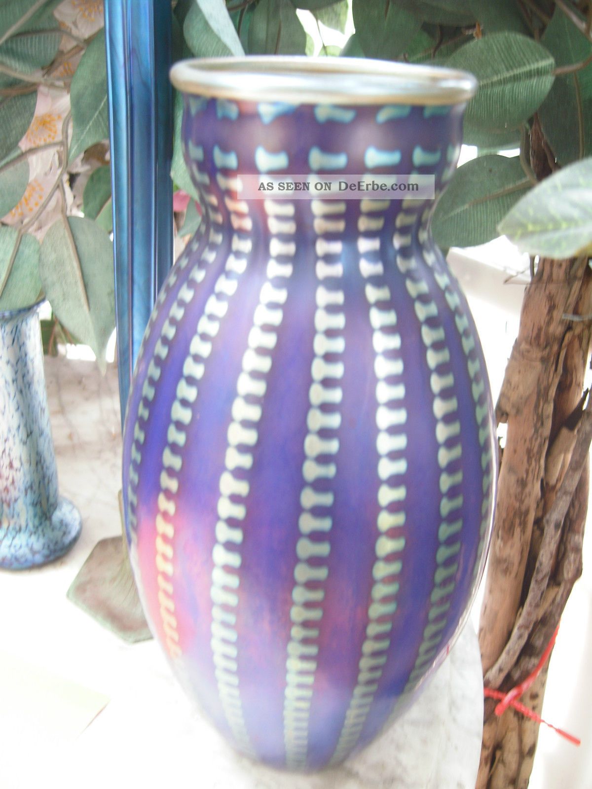 Lundberg Studio Vase Blue Zipped, Chicago Art Glass