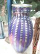 Lundberg Studio Vase Blue Zipped,  Chicago Art Glass Antike Bild 5