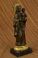 Unterzeichnete Josef Mit Jesuskind - Vergoldeten Heimatkirche Bronze Skulptur Antike Bild 7