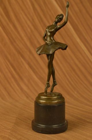 Solide Bronze Figur Signiert Ballerina Tänzerin Skulptur Nr Bild