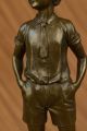 Art Deco Stil Figur Bronze Junge Preiss Buchstütze Marmor Fuß Figur Antike Bild 9