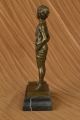 Art Deco Stil Figur Bronze Junge Preiss Buchstütze Marmor Fuß Figur Antike Bild 3