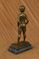 Art Deco Stil Figur Bronze Junge Preiss Buchstütze Marmor Fuß Figur Antike Bild 4