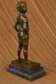Art Deco Stil Figur Bronze Junge Preiss Buchstütze Marmor Fuß Figur Antike Bild 6