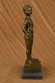 Art Deco Stil Figur Bronze Junge Preiss Buchstütze Marmor Fuß Figur Antike Bild 7