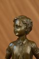 Art Deco Stil Figur Bronze Junge Preiss Buchstütze Marmor Fuß Figur Antike Bild 8