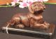 Bronzeskulptur Bezaubernder Labrador Welpe Auf Marmorsockel Figur Art Deco Antike Bild 5