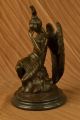 Bronzeskulptur Valentinsgeschenk Engel Liebe Figur Dekoration Antike Bild 7