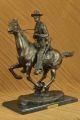 Remington Bronze Trooper Der Ebenen Skulptur Statue Reg 56cm H Made In Europe Antike Bild 1