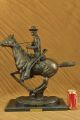 Remington Bronze Trooper Der Ebenen Skulptur Statue Reg 56cm H Made In Europe Antike Bild 2