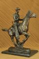 Remington Bronze Trooper Der Ebenen Skulptur Statue Reg 56cm H Made In Europe Antike Bild 4