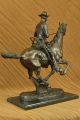 Remington Bronze Trooper Der Ebenen Skulptur Statue Reg 56cm H Made In Europe Antike Bild 5