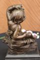 Bronzeskulptur Nackter Jungen Art Deco Marmorsockel Figur Statue Geschenk Antike Bild 10