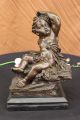 Bronzeskulptur Nackter Jungen Art Deco Marmorsockel Figur Statue Geschenk Antike Bild 2
