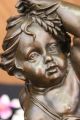 Bronzeskulptur Nackter Jungen Art Deco Marmorsockel Figur Statue Geschenk Antike Bild 6