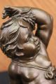 Bronzeskulptur Nackter Jungen Art Deco Marmorsockel Figur Statue Geschenk Antike Bild 8