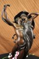 Tänzerin Figur/skulptur 24 Zoll Hoch Bronze & Marmor Art Deco Stil Antike Bild 3