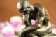 Bronze Skulptur Marmor Statue Rodin Der Denker Nackter Mann Antike Bild 2