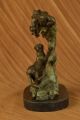 Bronze Skulptur Art Deco Kampf Zwischen Panther Und Reh Brone Marmor Figur Antike Bild 4