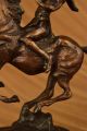 Skulptur Bronze Remington Krieg Art Deco Ureinwohner Amerikas Reitet Pferd Antike Bild 10