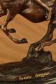 Skulptur Bronze Remington Krieg Art Deco Ureinwohner Amerikas Reitet Pferd Antike Bild 11